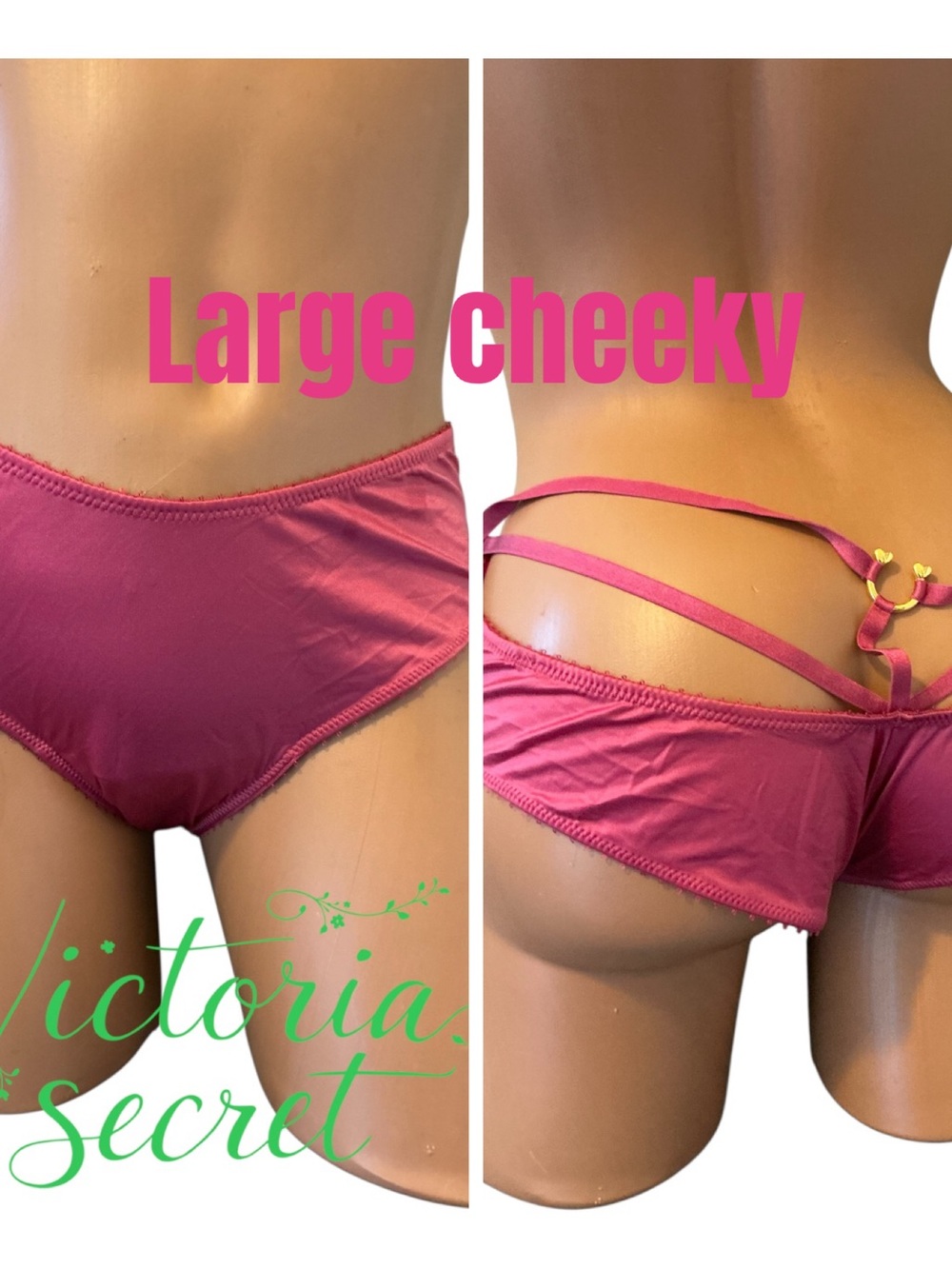 Victoria's Secret Hot Pink Strappy Cheeky Hipster Panty